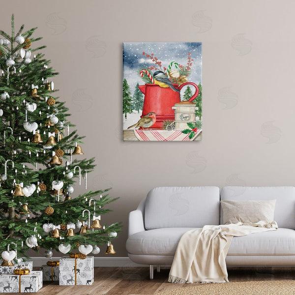 Stupell Industries Nicole DeCamp | Winter Birds & Tea Kettle Wall Art