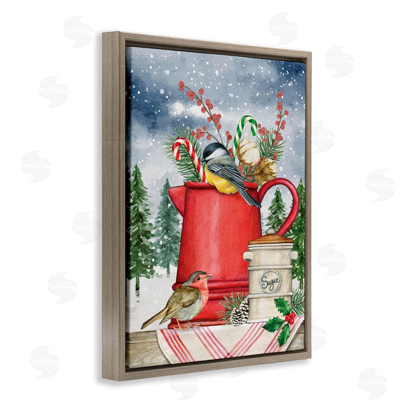 Stupell Industries Nicole DeCamp | Winter Birds & Tea Kettle Wall Art