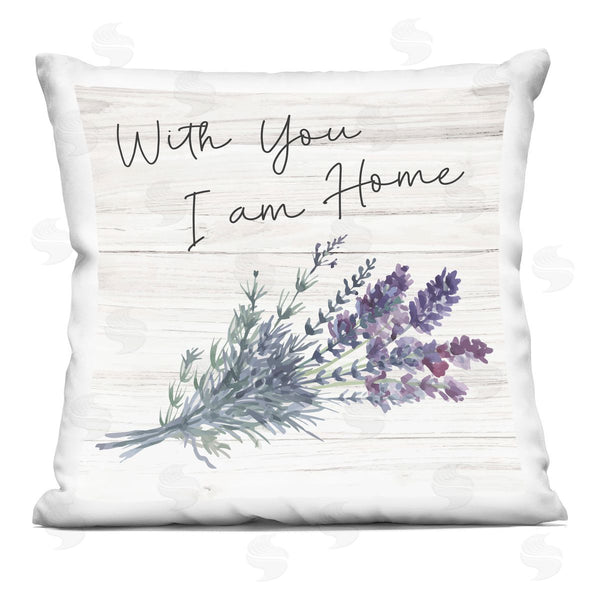 stupell industries Nicole DeCamp | With You I'm Home Lavender Bunches Printed Throw Pillow