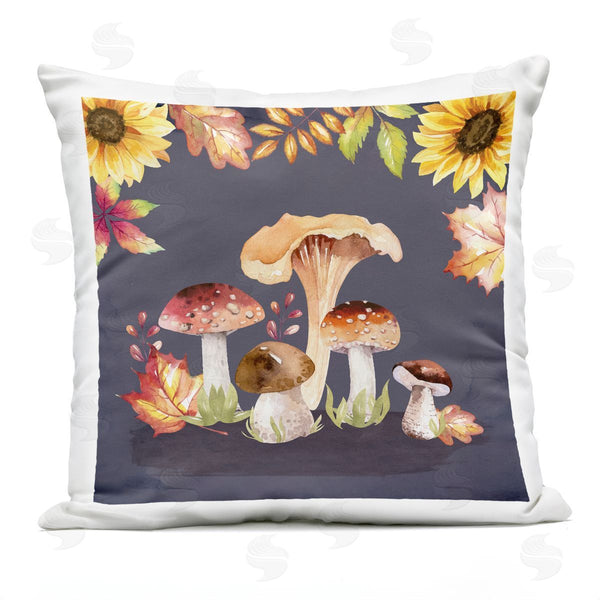 Stupell Industries Nicole DeCamp | Woodland Mushrooms Forest Plants Printed Throw Pillow