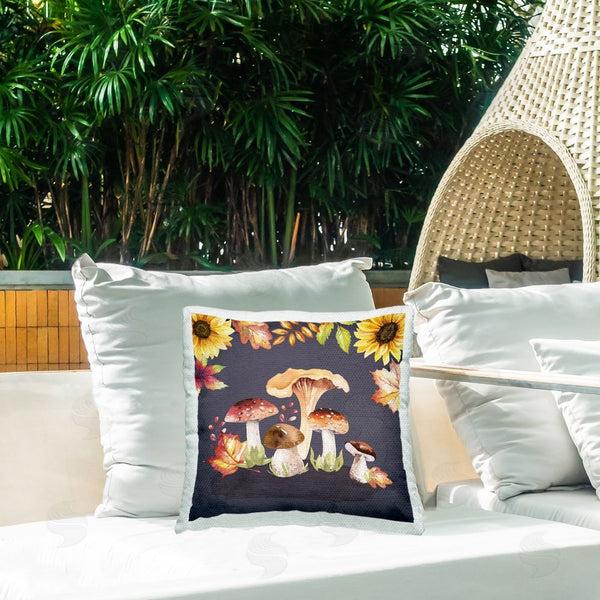 Stupell Industries Nicole DeCamp | Woodland Mushrooms Forest Plants Printed Throw Pillow