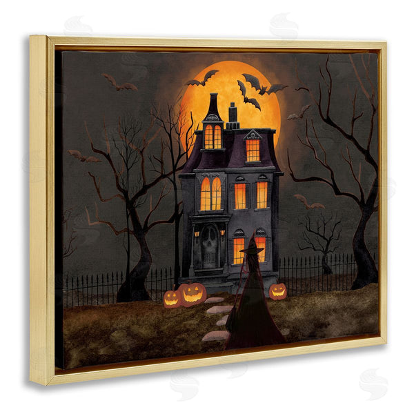 Stupell Industries Nicole Tamarin | Bats Over Haunted Mansion