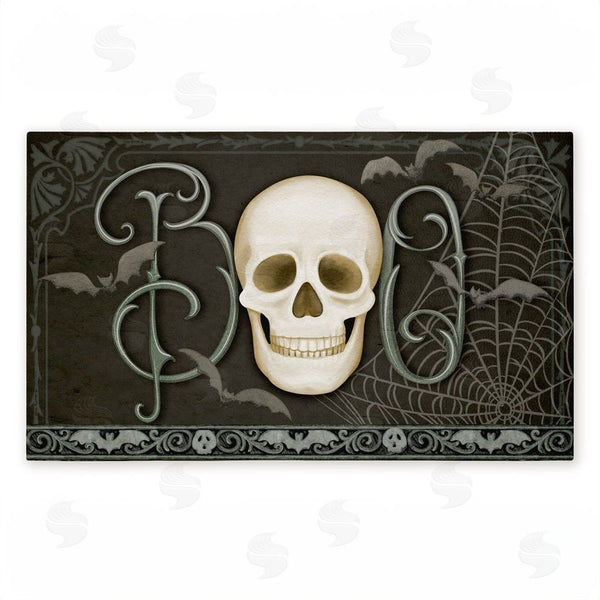 stupell industries Nicole Tamarin | Boo with Skulls & Bats Non-Woven Door Mat