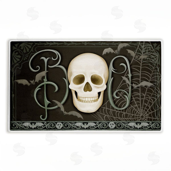stupell industries Nicole Tamarin | Boo with Skulls & Bats Plush Bath Mat