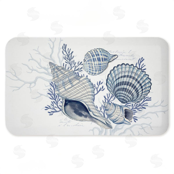 stupell industries Nicole Tamarin | Coastal Chinoiserie Shells Anti-Fatigue Mat