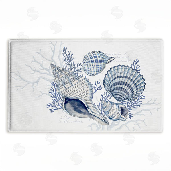 stupell industries Nicole Tamarin | Coastal Chinoiserie Shells Plush Bath Mat