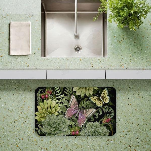 Stupell Industries Nicole Tamarin | Dark Succulents Midnight Garden Anti-Fatigue Mat
