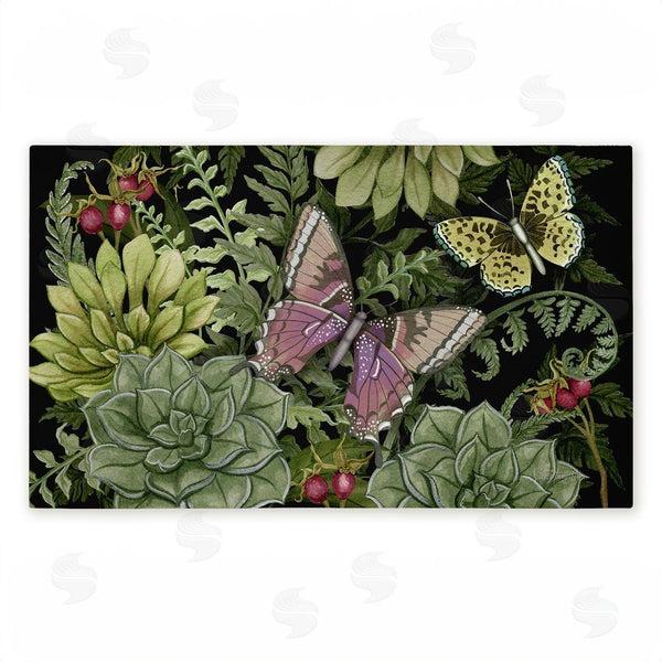 stupell industries Nicole Tamarin | Dark Succulents Midnight Garden Non-Woven Door Mat