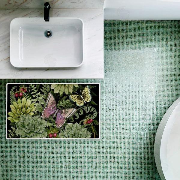 Stupell Industries Nicole Tamarin | Dark Succulents Midnight Garden Plush Bath Mat