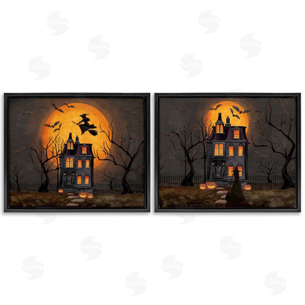 Stupell Industries Nicole Tamarin | Haunted Houses With Moon