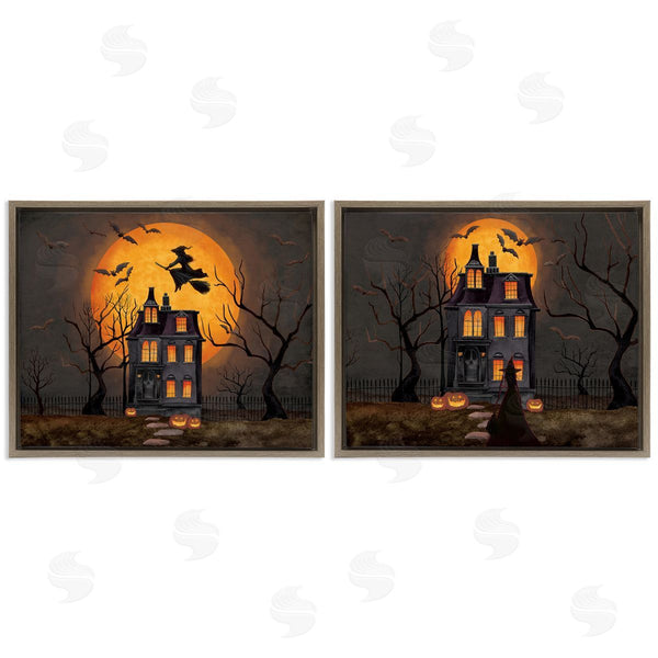 Stupell Industries Nicole Tamarin | Haunted Houses With Moon