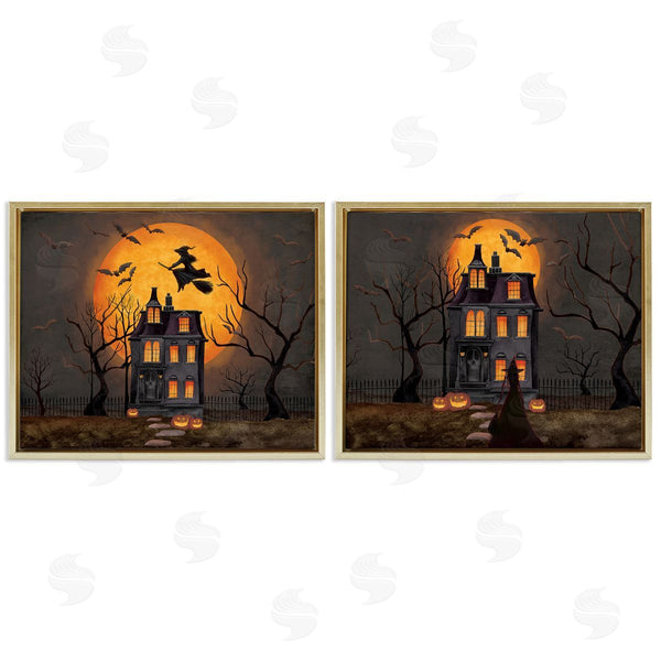 Stupell Industries Nicole Tamarin | Haunted Houses With Moon