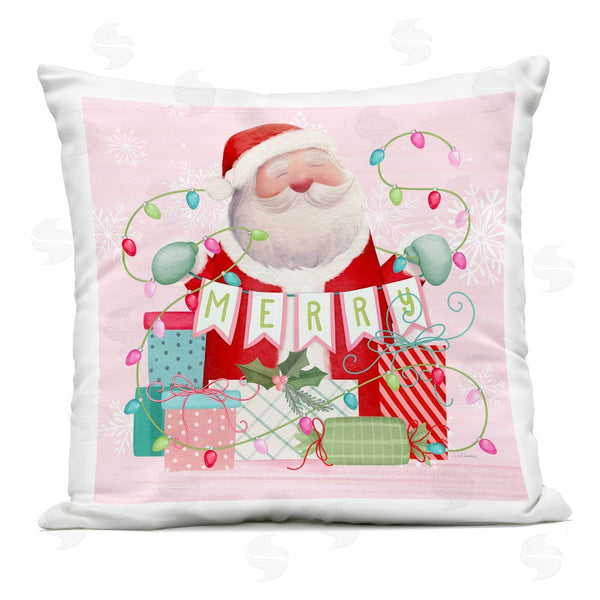Stupell Industries Nicole Tamarin | Merry Pinkmas Santa Printed Throw Pillow
