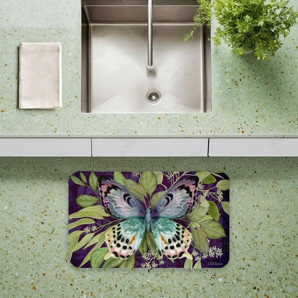 Stupell Industries Nicole Tamarin | Midnight Butterfly Garden Anti-Fatigue Mat