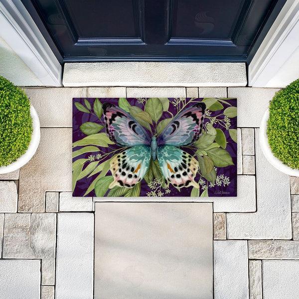 Stupell Industries Nicole Tamarin | Midnight Butterfly Garden Non-Woven Door Mat
