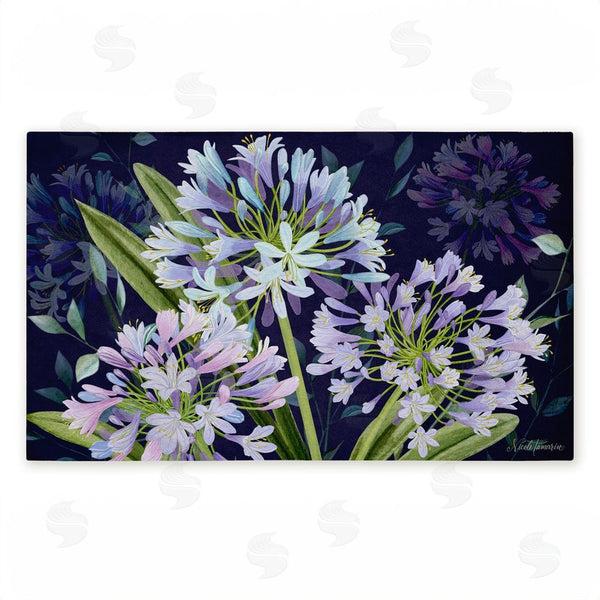 stupell industries Nicole Tamarin | Midnight Garden Flowers Non-Woven Door Mat