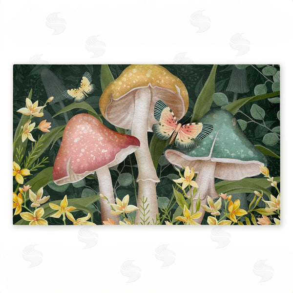 stupell industries Nicole Tamarin | Midnight Garden Mushrooms Non-Woven Door Mat
