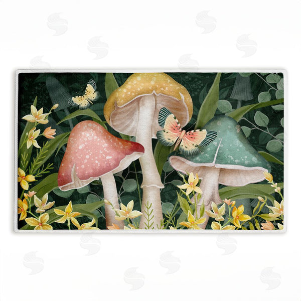 stupell industries Nicole Tamarin | Midnight Garden Mushrooms Plush Bath Mat