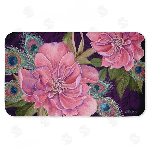 stupell industries Nicole Tamarin | Midnight Garden Peacock Feathers Anti-Fatigue Mat
