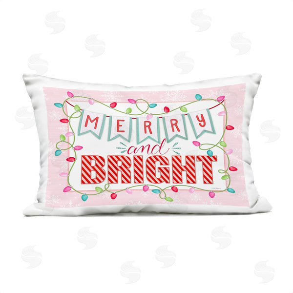 Stupell Industries Nicole Tamarin | Pastel Pink Merry & Bright Printed Throw Pillow