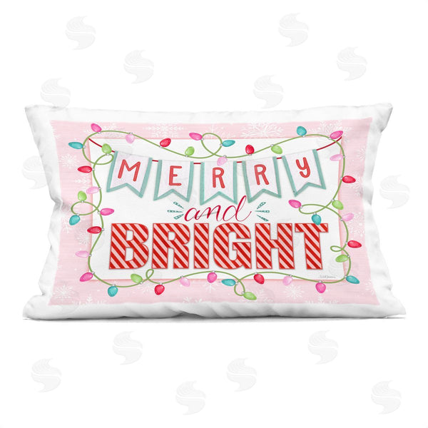stupell industries Nicole Tamarin | Pastel Pink Merry & Bright Printed Throw Pillow