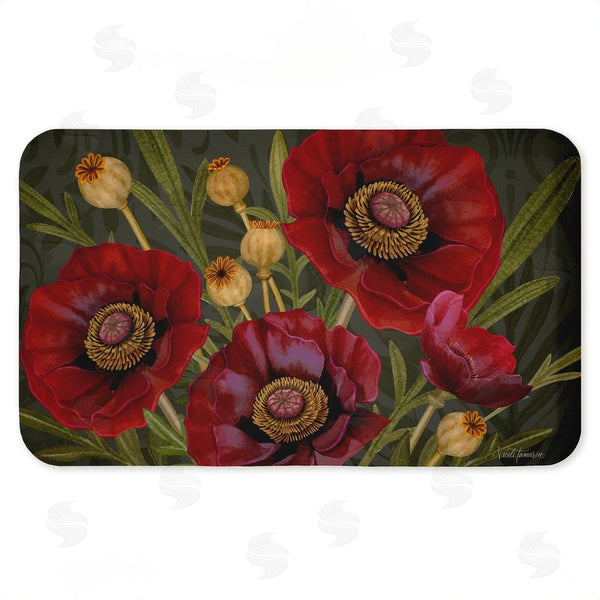 stupell industries Nicole Tamarin | Red Poppy Midnight Garden Anti-Fatigue Mat