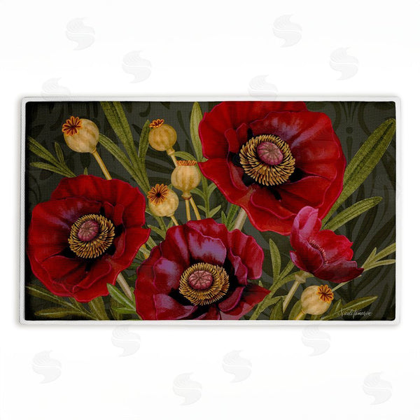 stupell industries Nicole Tamarin | Red Poppy Midnight Garden Plush Bath Mat