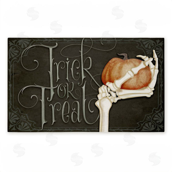 stupell industries Nicole Tamarin | Trick Or Treat Skeleton Hand Non-Woven Door Mat