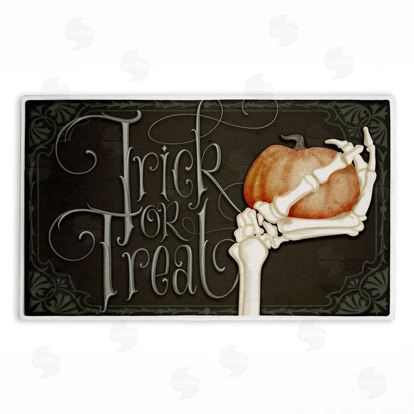 stupell industries Nicole Tamarin | Trick Or Treat Skeleton Hand Plush Bath Mat