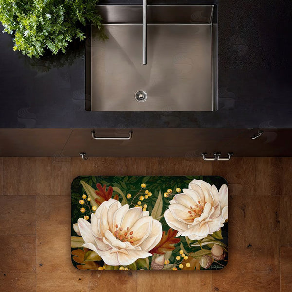 Stupell Industries Nicole Tamarin | Vintage Midnight Garden Blooms Anti-Fatigue Mat