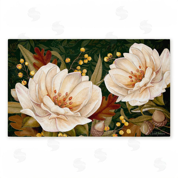 stupell industries Nicole Tamarin | Vintage Midnight Garden Blooms Non-Woven Door Mat