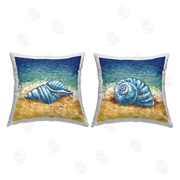 Stupell Industries Nidhi Wadhwa | Abstract Seashells On Shore Printed Throw Pillow Set