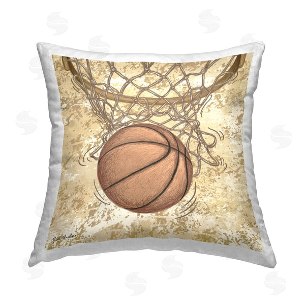 stupell industries Nidhi Wadhwa | Basketball in Hoop Printed Throw Pillow