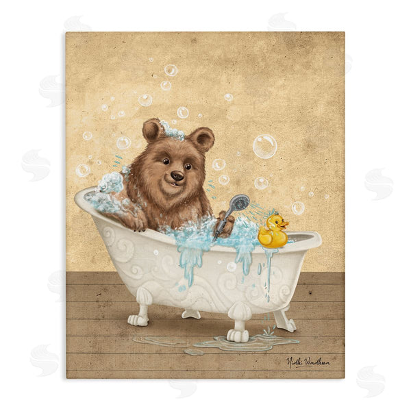stupell industries Nidhi Wadhwa | Bear & Rubber Duck Bath Wall Art