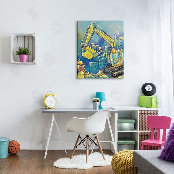 Stupell Industries Nidhi Wadhwa | Bulldozer Construction Painting Wall Art