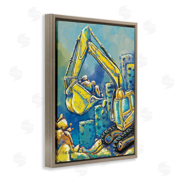 Stupell Industries Nidhi Wadhwa | Bulldozer Construction Painting Wall Art