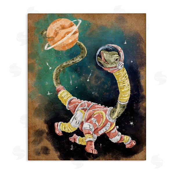 stupell industries Nidhi Wadhwa | Dinosaur in Outer Space Wall Art