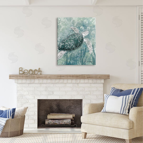 Stupell Industries Nidhi Wadhwa | Green Turtle & Bubbles Wall Art