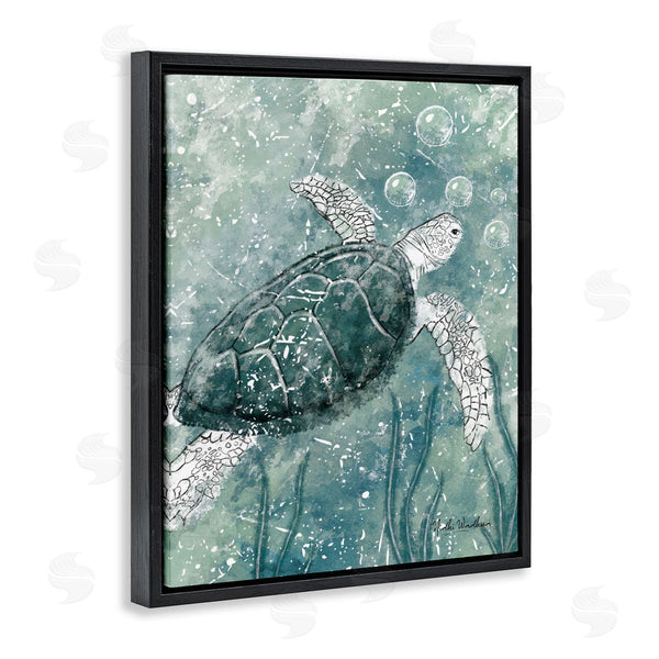 Stupell Industries Nidhi Wadhwa | Green Turtle & Bubbles Wall Art
