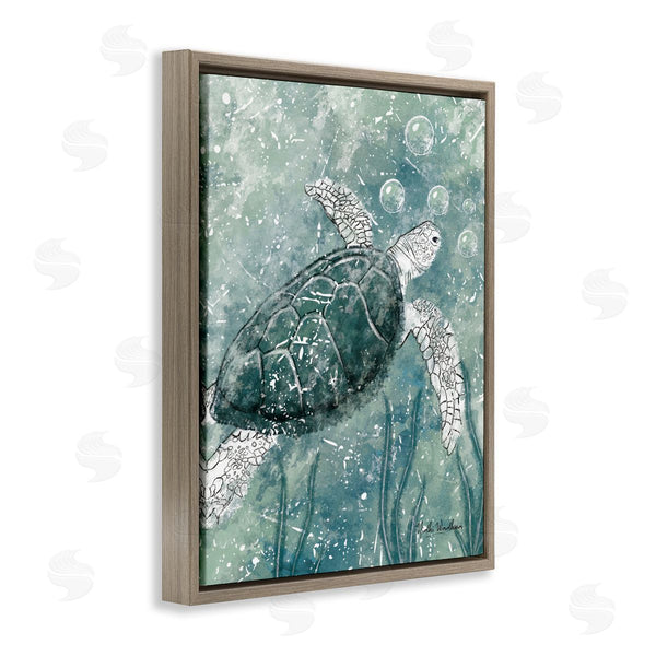 Stupell Industries Nidhi Wadhwa | Green Turtle & Bubbles Wall Art