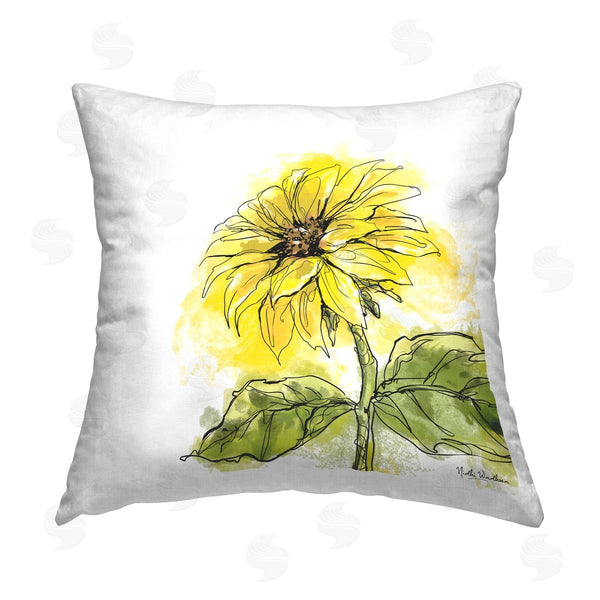 stupell industries Nidhi Wadhwa | Modern Yellow Sunflower Printed Throw Pillow