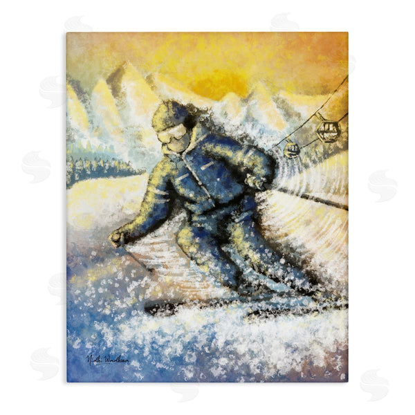 stupell industries Nidhi Wadhwa | Person Skiing on Slopes Wall Art