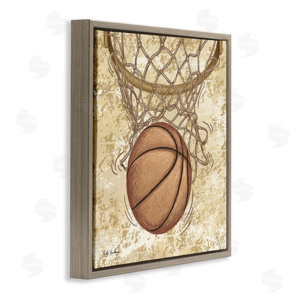 Stupell Industries Nidhi Wadhwa | Rustic Basketball In Hoop Wall Art