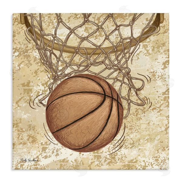 stupell industries Nidhi Wadhwa | Rustic Basketball in Hoop Wall Art