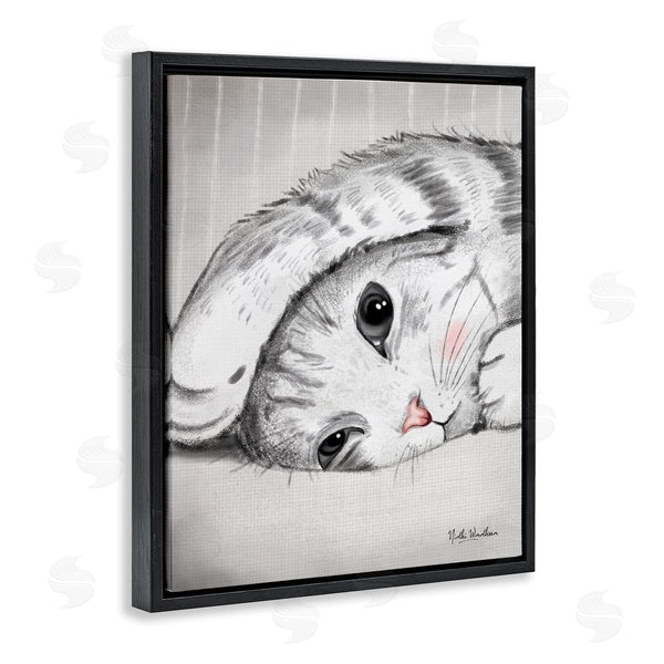 Stupell Industries Nidhi Wadhwa | Sleepy Cat Portrait Wall Art