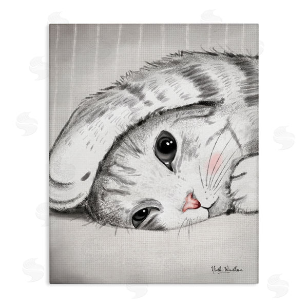 stupell industries Nidhi Wadhwa | Sleepy Cat Portrait Wall Art