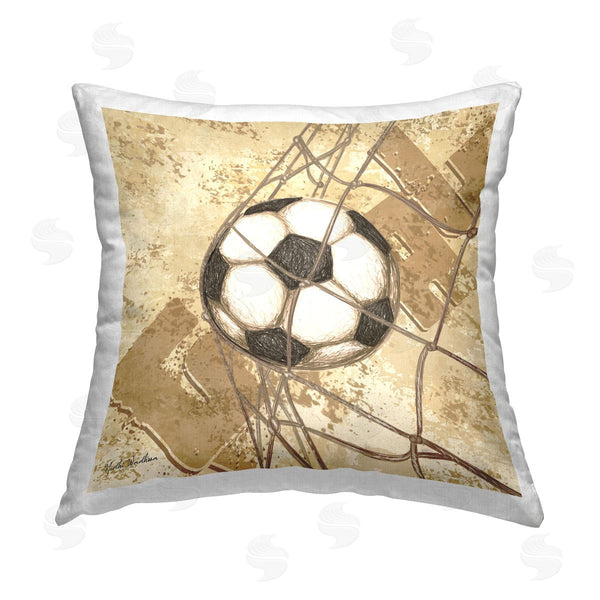 stupell industries Nidhi Wadhwa | Soccer Ball Goal Printed Throw Pillow