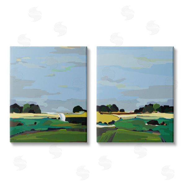 stupell industries Nikita Jariwala | Rural Abstract Grassland Landscape Wall Art