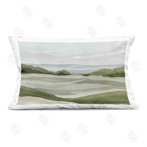 stupell industries Nikita Jariwala | Simple Rolling Green Hills Printed Throw Pillow