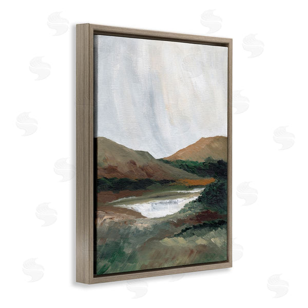Stupell Industries Nikita Jariwala | Two Mountains With Pond